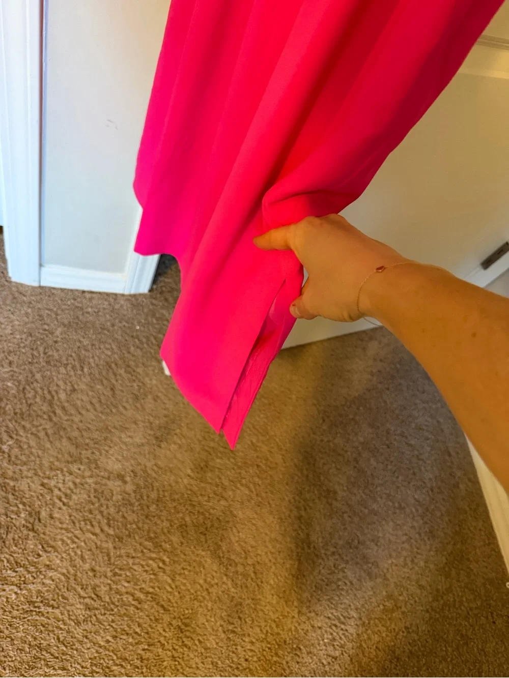 J. Crew Sleeveless Midi Dress in Hot Pink